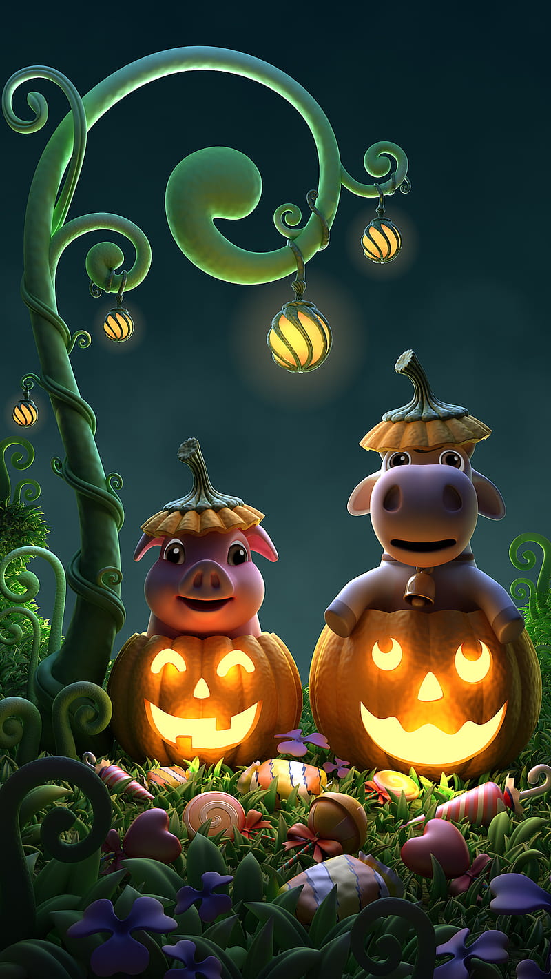iphone cute halloween wallpaper download in 4k